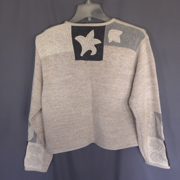 Vintage Orvis Button Down Knit Cardigan‎ Cream Gray Size XL  Boho Cottagecore - Picture 6 of 7
